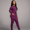 Tella Women's African Print Pajama Set (Navy Magenta Adire) - Image 8