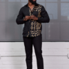Abiade Men's African Print Button-Up (Black/Tan Black Tribal) - Image 2