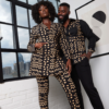 Abiade Men's African Print Button-Up (Black/Tan Black Tribal) - Image 6