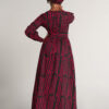 Abiba Women's African Print Maxi Dress (Black Magenta Tribal) - Image 5
