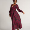 Abiba Women's African Print Maxi Dress (Black Magenta Tribal) - Image 6