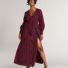 Abiba Women's African Print Maxi Dress (Black Magenta Tribal) - Image 8