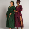 Abiba Women's African Print Maxi Dress (Black Magenta Tribal) - Image 7