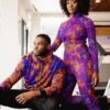 Badu Unisex African Print Hoodie (Violet Adire) - Image 11