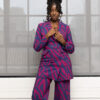 Aniq Women's African Print Stretch Blazer Dress (Berry Zebra Abstract) - Image 5