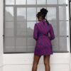 Aniq Women's African Print Stretch Blazer Dress (Berry Zebra Abstract) - Image 7