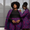 Aniq Women's African Print Stretch Blazer Dress (Berry Zebra Abstract) - Image 4