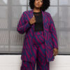 Aniq Women's African Print Stretch Blazer Dress (Berry Zebra Abstract) - Image 3