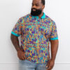 Femi Men's African Print Polo (Tropical Stamp) - Image 9
