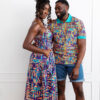 Femi Men's African Print Polo (Tropical Stamp) - Image 8
