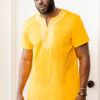Lubanzi Men's African Embroidered Tunic (Gold)