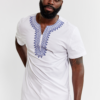 Lubanzi Men's Embroidered Tunic (White) - Image 4