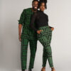 Talia Women's African Print Stretch Pants (Moss Black Geometric) - Image 8