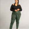 Talia Women's African Print Stretch Pants (Moss Black Geometric) - Image 9