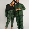 Talia Women's African Print Stretch Pants (Moss Black Geometric) - Image 12