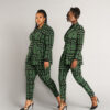 Talia Women's African Print Stretch Pants (Moss Black Geometric) - Image 5