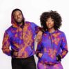 Badu Unisex African Print Hoodie (Violet Adire)