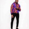 Badu Unisex African Print Hoodie (Violet Adire) - Image 10