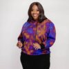 Badu Unisex African Print Hoodie (Violet Adire) - Image 9