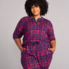 Tella Women's African Print Pajama Set (Navy Magenta Adire) - Image 2