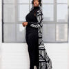 Aisha Women's African Print Cardigan (Grayscale Tribal) - Image 7