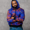 Badu Unisex African Print Hoodie (Violet Adire) - Image 2