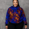 Badu Unisex African Print Hoodie (Violet Adire) - Image 5