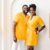 Lubanzi Men's African Embroidered Tunic (Gold) - Image 4