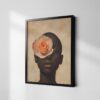 Black Flower Girl Art |  Afrocentric Wall Print, Vintage Style African American Painting - Image 3