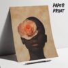 Black Flower Girl Art |  Afrocentric Wall Print, Vintage Style African American Painting - Image 5