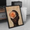 Black Flower Girl Art |  Afrocentric Wall Print, Vintage Style African American Painting - Image 9