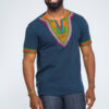 Men's African Print Dashiki T-Shirt (Navy) - Image 4