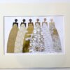 Gold Metallic Original Minimalist Artwork 18x24 | Apartment decor